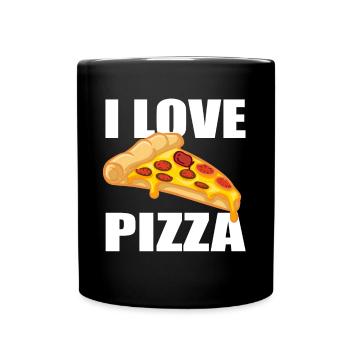 I Love Pizza - Tasse einfarbig - Schwarz - Vorne