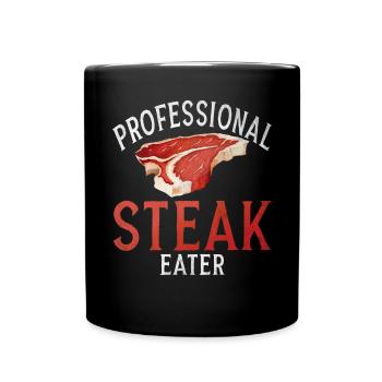 Steak Lover Steak Geschenk - Tasse einfarbig - Schwarz - Vorne