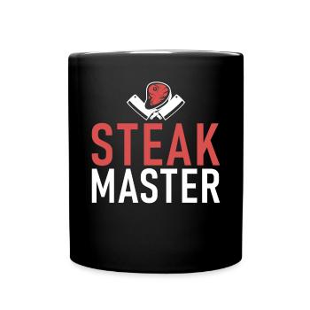Steak Lover Steak Geschenk - Tasse einfarbig - Schwarz - Vorne