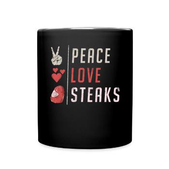 Steak Lover Steak Geschenk - Tasse einfarbig - Schwarz - Vorne