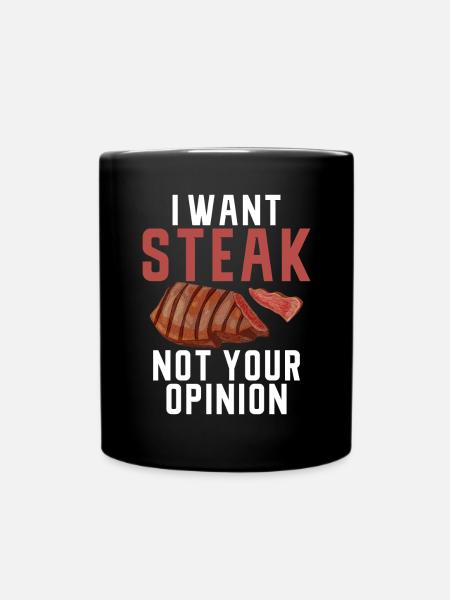 Steak Lover Steak Geschenk - Tasse einfarbig - Schwarz