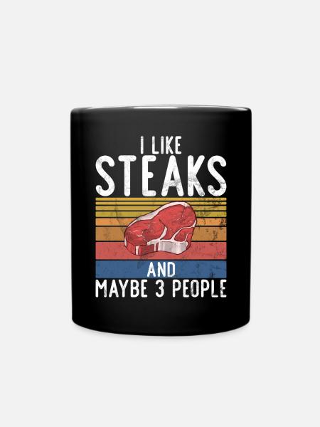 Steak Lover Steak Geschenk - Tasse einfarbig - Schwarz