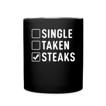 Steak-Liebhaber-Steak-Geschenk - Tasse einfarbig - Schwarz - Vorne