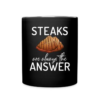 Steak Lover Steak Geschenk - Tasse einfarbig - Schwarz - Vorne