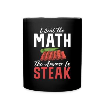 Steak Lover Steak Geschenk - Tasse einfarbig - Schwarz - Vorne