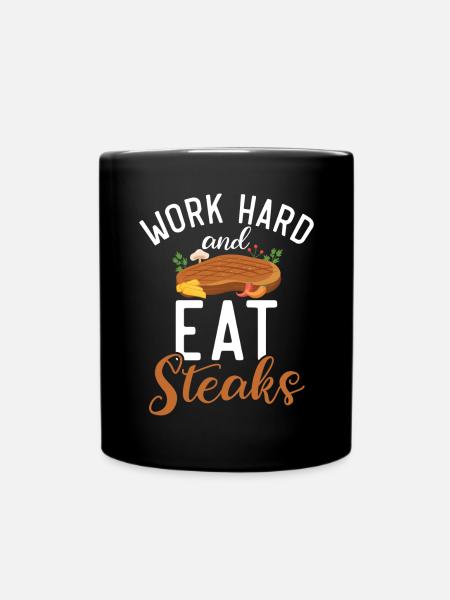 Steak Lover Steak Geschenk - Tasse einfarbig - Schwarz