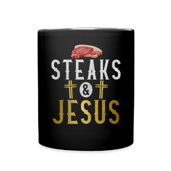 Steak Lover Steak Geschenk - Tasse einfarbig - Schwarz - Vorne