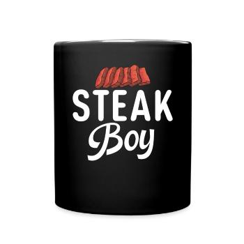 Steak Lover Steak Geschenk - Tasse einfarbig - Schwarz - Vorne