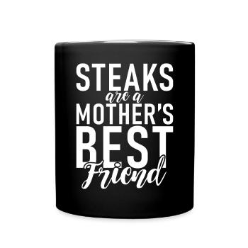 Steak Lover Steak Geschenk - Tasse einfarbig - Schwarz - Vorne
