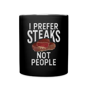 Steak Lover Steak Geschenk - Tasse einfarbig - Schwarz - Vorne