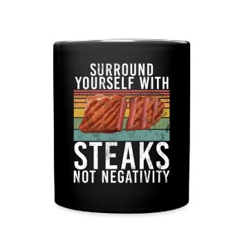 Cadeau de steak amateur de steak - Mug uni - noir - Devant