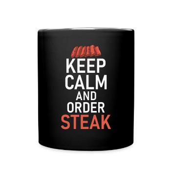 Steak Lover Steak Geschenk - Tasse einfarbig - Schwarz - Vorne