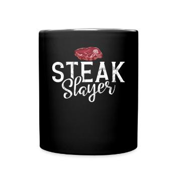 Steak Lover Steak Geschenk - Tasse einfarbig - Schwarz - Vorne