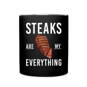 Steak Lover Steak Geschenk - Tasse einfarbig - Schwarz - Vorne