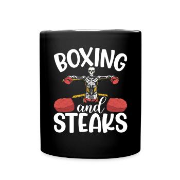 Steak-Liebhaber-Steak-Geschenk - Tasse einfarbig - Schwarz - Vorne