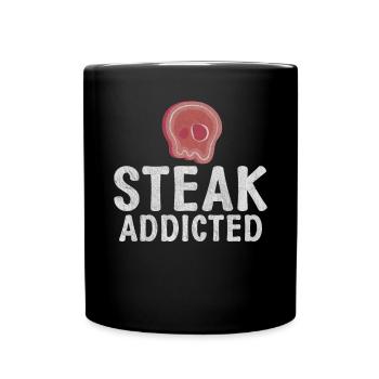 Steak Lover Steak Geschenk - Tasse einfarbig - Schwarz - Vorne