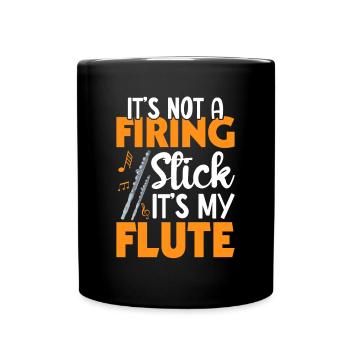 It's not a baton, it's my flute - Full Colour Mug - black - Front