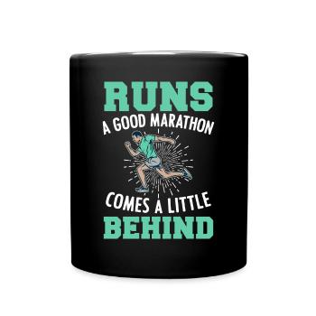Jogging Saying for Running - Runners - Full Colour Mug - black - Front