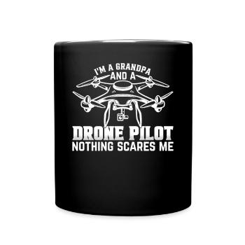 Pilote de drone quadcopter - Je suis un grand-père et un drone - Mug uni - noir - Devant