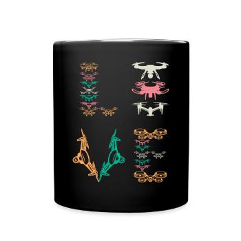Drone Pilote Drone LOVE Drone Lover Quadcopter Dron - Mug uni - noir - Devant