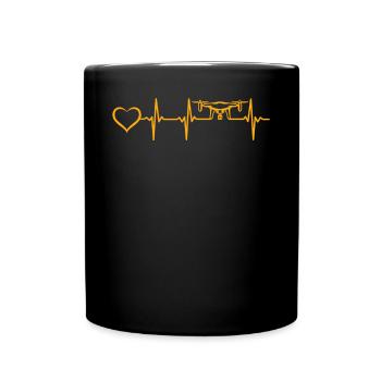 Drone Pilot Drone Heart Heartbeat Quadcopter Drone - Tasse einfarbig - Schwarz - Vorne