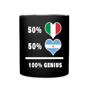 Drapeaux 100% géniaux de l’Argentine et de l’Italie - Mug uni - noir - Devant