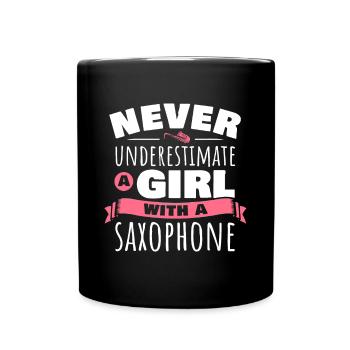 Saxophonistin Frau Saxistin Tochter Saxopho Saxopho - Tasse einfarbig - Schwarz - Vorne