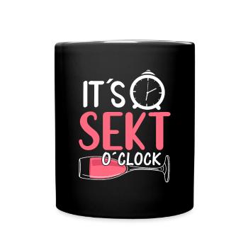 It s Sekt o clock - Tasse einfarbig - Schwarz - Vorne