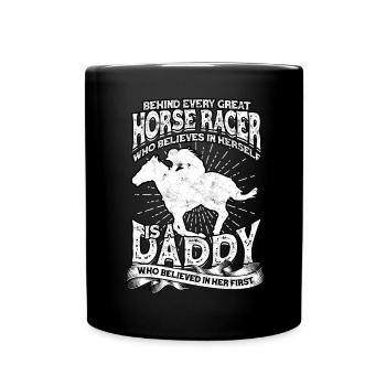 pferderennen pferd reiten pferde reiter geschenk g - Tasse einfarbig - Schwarz - Vorne