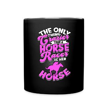 pferderennen pferd reiten pferde reiter geschenk g - Tasse einfarbig - Schwarz - Vorne