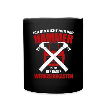 Ich bin nicht nur Hammer bin der Werkzeugkasten - Tasse einfarbig - Schwarz - Vorne