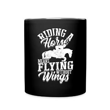 courses de chevaux balade à cheval chevaux cavalier cadeau g - Mug uni - noir - Devant