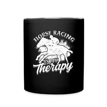 pferderennen pferd reiten pferde reiter geschenk g - Tasse einfarbig - Schwarz - Vorne