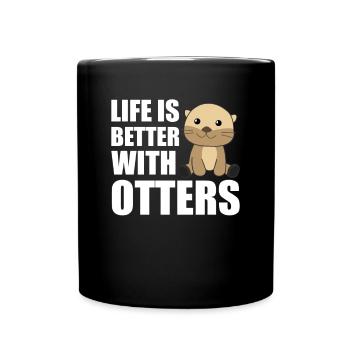 La vie est meilleure avec la loutre - loutre douce - Mug uni - noir - Devant