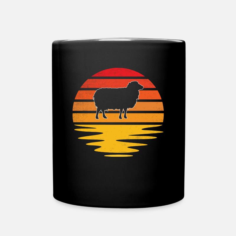 Schaf Retro - Tasse einfarbig - Schwarz