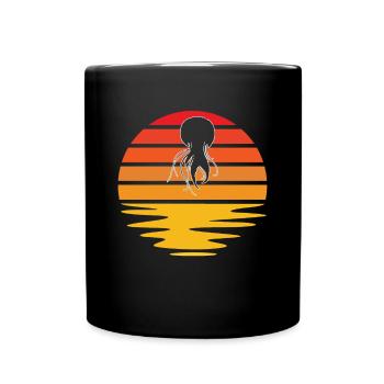 Jellyfish Retro - Full Colour Mug - black - Front