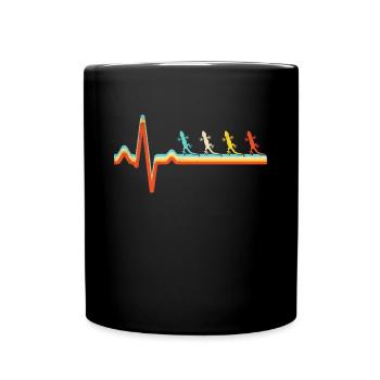 Lézard rétro battement de cœur - Mug uni - noir - Devant