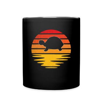 Turtle Retro - Full Colour Mug - black - Front