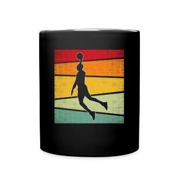 Basketball Retro - Tasse einfarbig - Schwarz - Vorne
