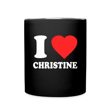 Ich liebe Christine - Tasse einfarbig - Schwarz - Vorne