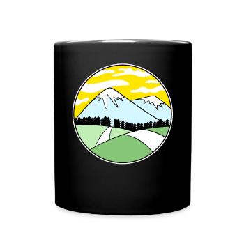 Mountain Mountains Mountain Peaks - Full Colour Mug - black - Front