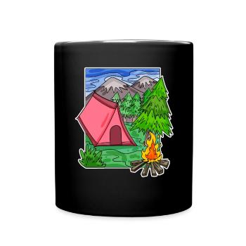 Camping Camping Motif - Full Colour Mug - black - Front