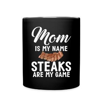 Steak Lover Steak Geschenk - Tasse einfarbig - Schwarz - Vorne