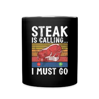 Cadeau de steak amateur de steak - Mug uni - noir - Devant