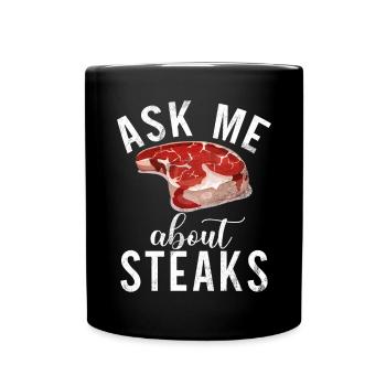 Steak Lover Steak Geschenk - Tasse einfarbig - Schwarz - Vorne
