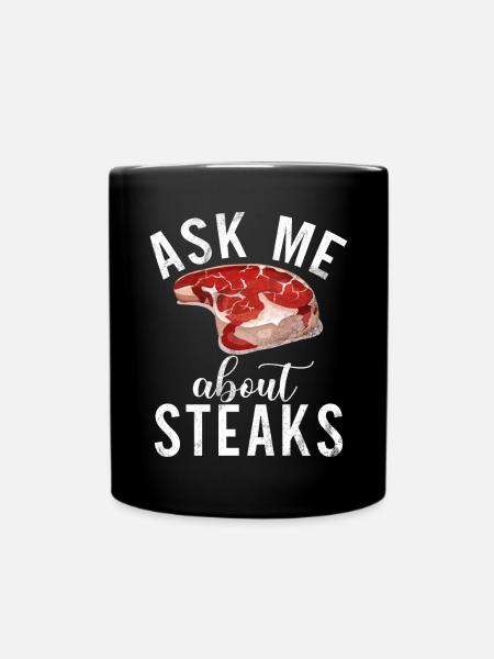 Steak Lover Steak Geschenk - Tasse einfarbig - Schwarz