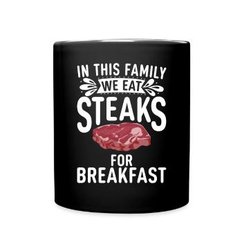 Steak Lover Steak Cadeau - Mug uni - noir - Devant