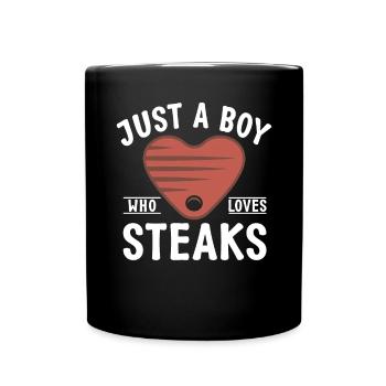 Steak Lover Steak Geschenk - Tasse einfarbig - Schwarz - Vorne