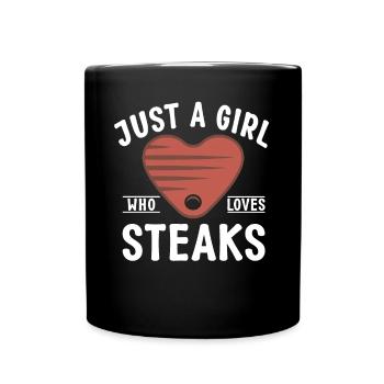 Steak Lover Steak Geschenk - Tasse einfarbig - Schwarz - Vorne