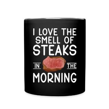 Steak Lover Steak Geschenk - Tasse einfarbig - Schwarz - Vorne